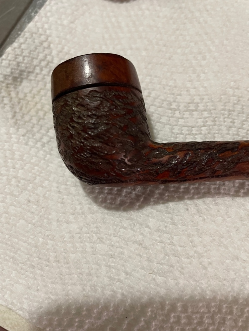 Rusticated Brown Briar Smoking Pipe - Men's Accessory